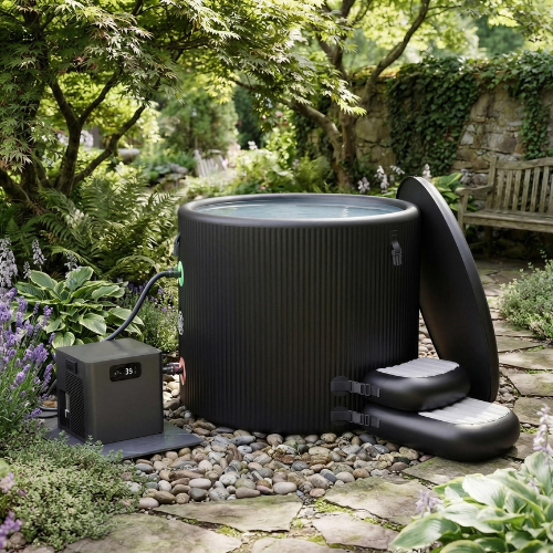 UnleashRep Portable Ice Bath – 5cm Drop-Stitch Inflatable Cold Plunge Tub, 350L