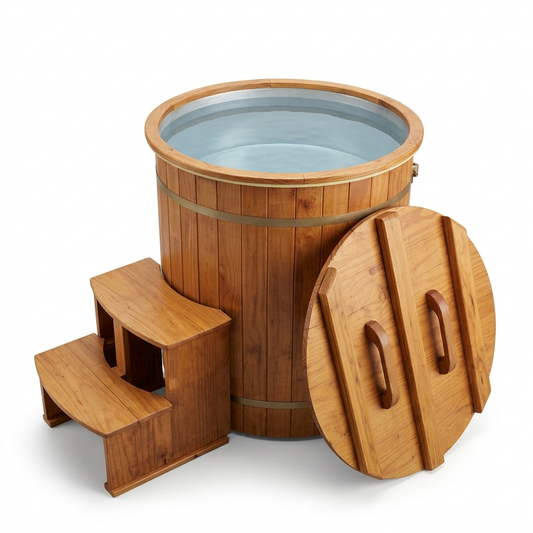 UnleashRep Canadian Red Cedar Round Cold Plunge Tub