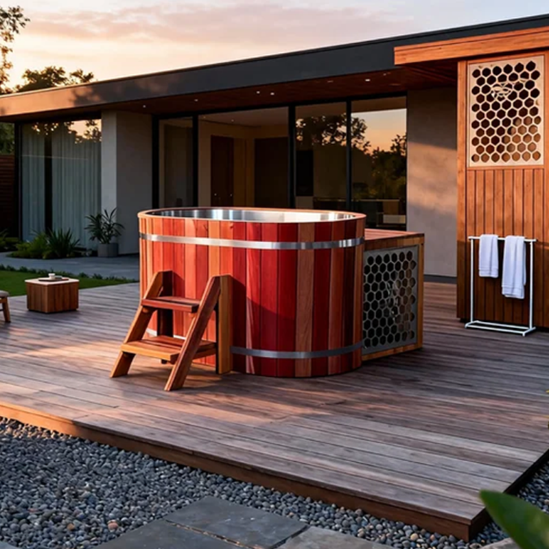 UnleashRep Western Red Cedar Oval Cold Plunge Tub