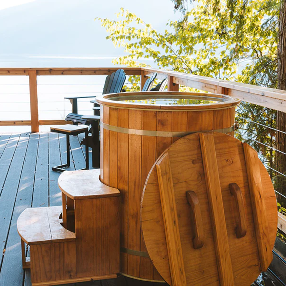 UnleashRep Canadian Red Cedar Round Cold Plunge Tub